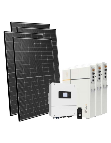 Monofase: vendita all'ingrosso Kit fotovoltaico monofase 6160W inverter Solax Power 6kW LV batteria al litio TP-LD53 15.9kWh