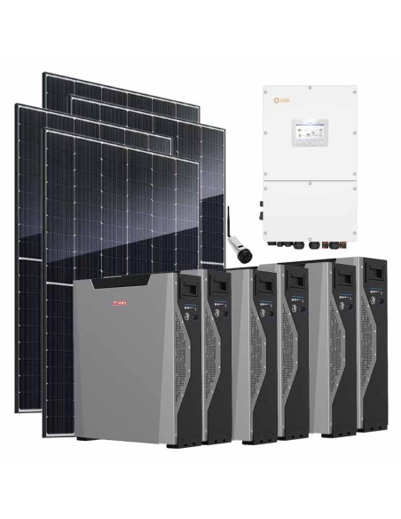 Three-phase photovoltaic kit 30160W 30kW Solis inverter Weco 5k3 XP 30.22kWh lithium battery