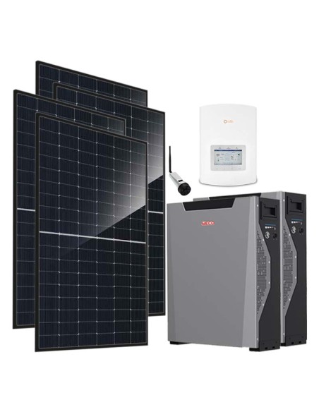Single-phase photovoltaic kit 6440W 6kW inverter 10.7kWh Weco 5k3 XP lithium battery Solis