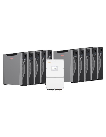 Three-phase storage system 30kW Solis inverter 53.7kWh Weco 5k3 XP lithium battery