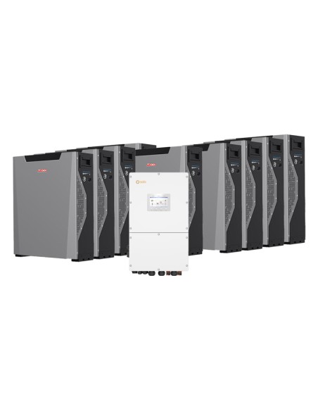 Three-phase storage system 30kW Solis inverter 48.33kWh Weco 5k3 XP lithium battery