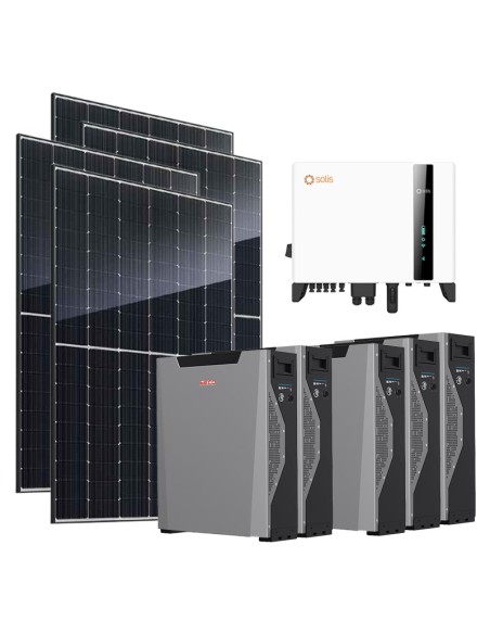 Three-phase photovoltaic kit 10400W 10kW Solis inverter Weco 5k3 XP 26.85kWh lithium battery