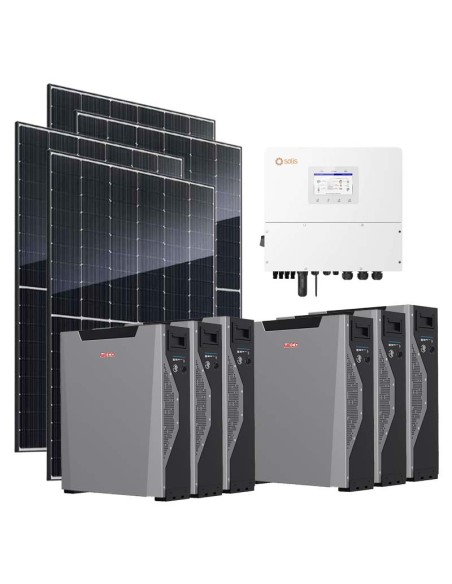 Trifase: vendita all'ingrosso Kit fotovoltaico trifase 12480W inverter 12kW Solis batteria al litio 32.22kWh Weco 5k3 XP