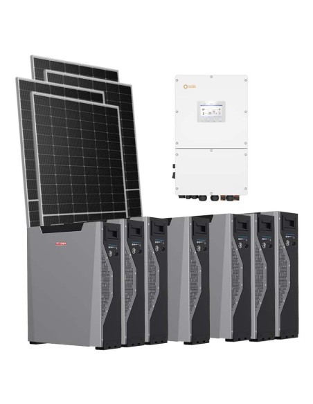 Trifase: vendita all'ingrosso Kit fotovoltaico trifase 30940W inverter 30kW Solis batteria al litio 37.59kWh Weco 5k3 XP
