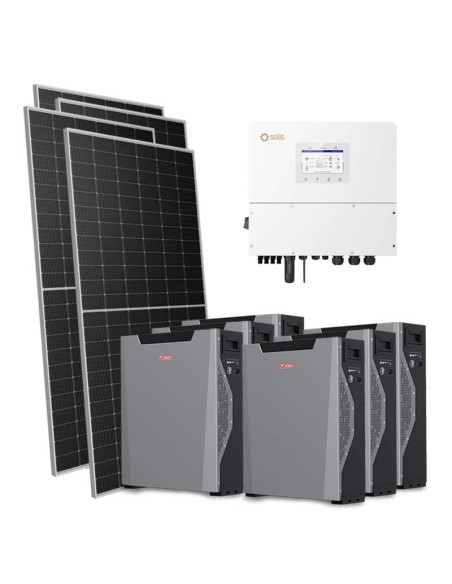 Three-phase photovoltaic kit 15470W 15kW Solis inverter 32.22kWh lithium battery Weco 5k3 XP