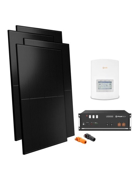 Single-phase photovoltaic kit 5500W 5kW inverter Solis Pylontech US5000 4.8kWh lithium battery