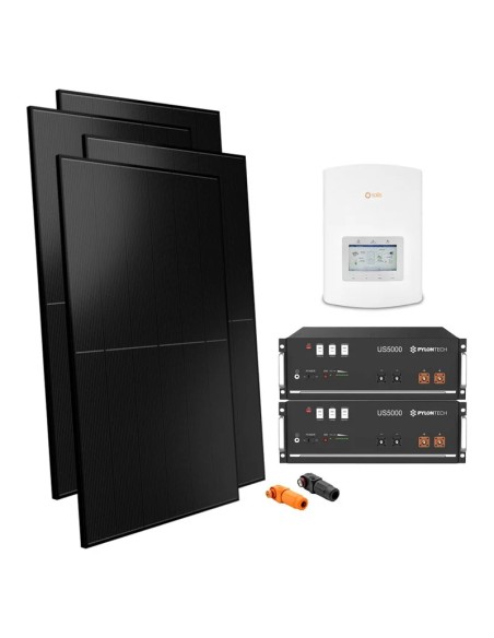 Single-phase photovoltaic kit 5500W 5kW inverter Solis Pylontech US5000 9.6kWh lithium battery