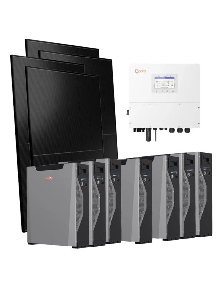 Three-phase photovoltaic kit 20000W 20kW Solis inverter 37.5kWh lithium battery Weco 5k3 XP