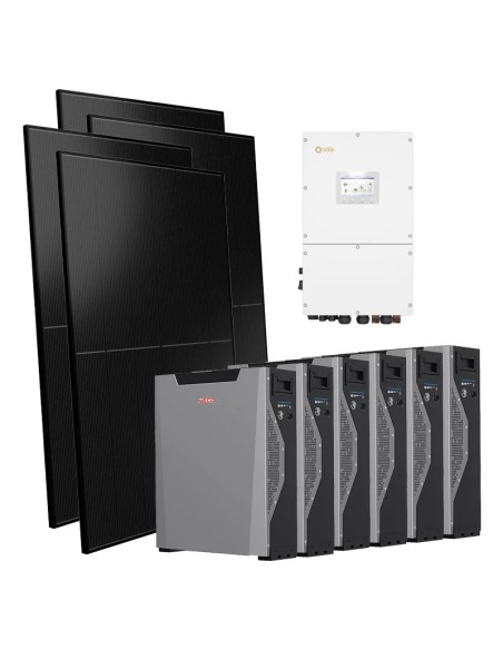 Kit fotovoltaico trifase 30000W inverter 30kW Solis batteria al litio 32.2kWh Weco 5k3 XP