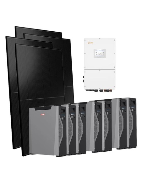 Kit fotovoltaico trifase 30000W inverter 30kW Solis batteria al litio 42.9kWh Weco 5k3 XP