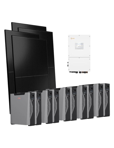 Kit fotovoltaico trifase 50000W inverter 50kW Solis batteria al litio 53.7kWh Weco 5k3 XP