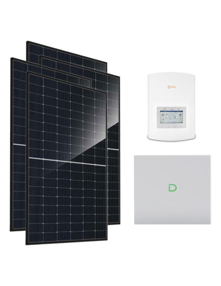 Monofase: vendita all'ingrosso Kit fotovoltaico monofase 3220W inverter 3kW Solis batteria al litio Dyness Powerbox G2 10.24kWh