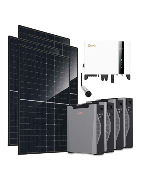 Trifase: vendita all'ingrosso Kit fotovoltaico trifase 10120W inverter 10kW Solis batteria al litio 21.48kWh Weco 5k3 XP