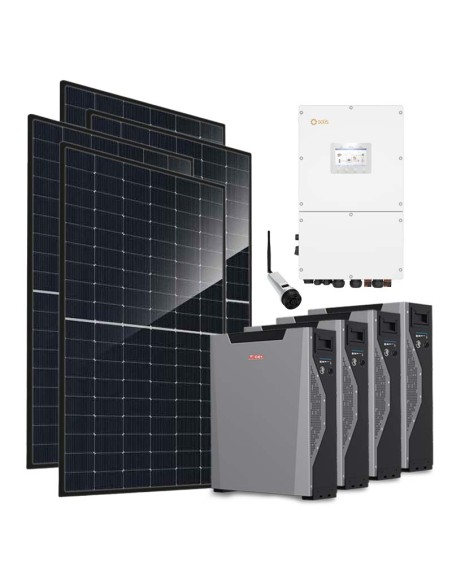 Trifase: vendita all'ingrosso Kit fotovoltaico trifase 30360W inverter 30kW Solis batteria al litio 21.48kWh Weco 5k3 XP