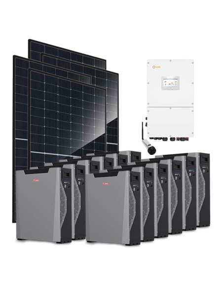 Kit fotovoltaico trifase 50600W inverter 50kW Solis batteria al litio 64.44kWh Weco 5k3 XP
