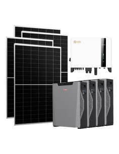 Three-phase photovoltaic kit 8370W 8kW Solis inverter Weco 5k3 XP 21.48kWh lithium battery