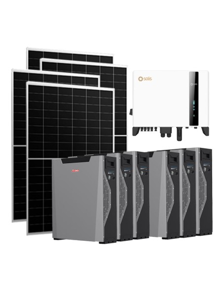 Three-phase photovoltaic kit 10230W 10kW Solis inverter Weco 5k3 XP 32.22kWh lithium battery
