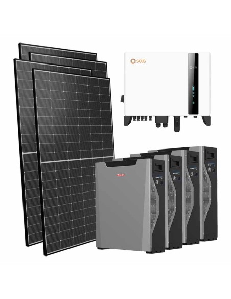 Three-phase photovoltaic kit 5950W 5kW Solis inverter 21.48kWh lithium battery Weco 5k3 XP