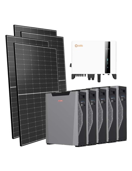Three-phase photovoltaic kit 5000W 5kW Solis inverter 26.85kWh lithium battery Weco 5k3 XP