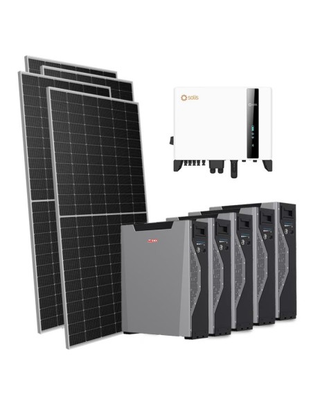 Three-phase photovoltaic kit 5950W 5kW Solis inverter 26.85kWh lithium battery Weco 5k3 XP