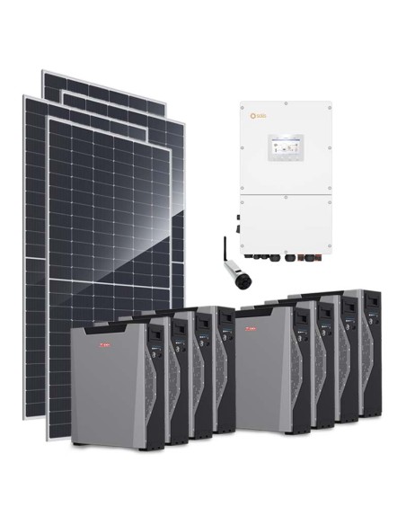 Three-phase photovoltaic kit 30000W 30kW Solis inverter Weco 5k3 XP 42.96kWh lithium battery
