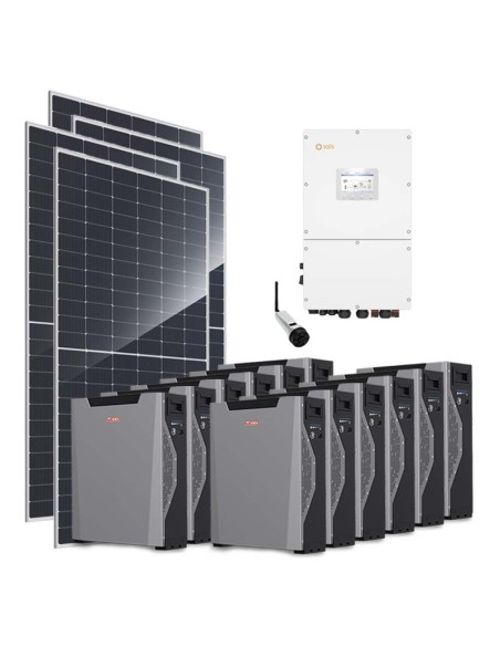 Three-phase photovoltaic kit 50400W 50kW Solis inverter Weco 5k3 XP 64.44kWh lithium battery