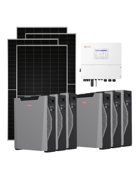 Three-phase photovoltaic kit 15340W 15kW Solis inverter Weco 5k3 XP 32.22kWh lithium battery