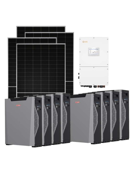 Three-phase photovoltaic kit 28320W 30kW Solis inverter Weco 5k3 XP 42.96kWh lithium battery