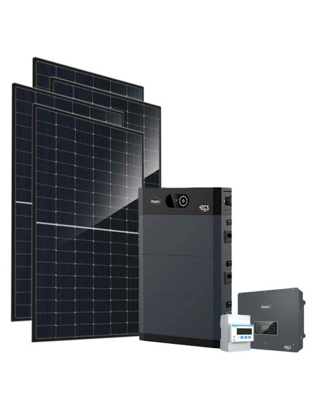 Three-phase photovoltaic kit 10120W 10kW Zucchetti inverter HV SMART 5K 15.36kWh lithium battery