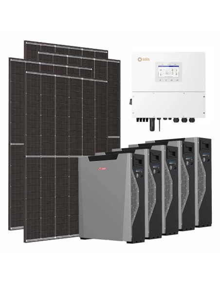 Three-phase photovoltaic kit 12240W 12kW inverter Solis 26.85kWh Weco 5k3 XP lithium battery
