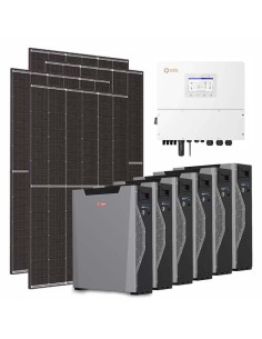 Three-phase photovoltaic kit 20400W 20kW inverter Solis 32.22kWh Weco 5k3 XP lithium battery