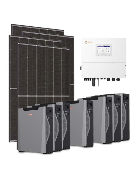 Three-phase photovoltaic kit 20400W 20kW inverter Solis 37.59kWh Weco 5k3 XP lithium battery
