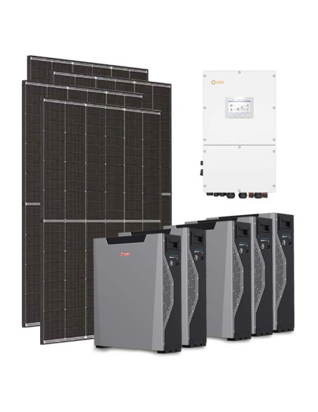Three-phase photovoltaic kit 30600W 30kW inverter Solis 26.85kWh Weco 5k3 XP lithium battery