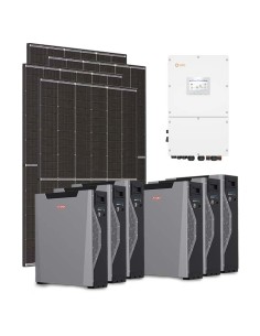 Three-phase photovoltaic kit 30600W 30kW inverter Solis 32.22kWh Weco 5k3 XP lithium battery