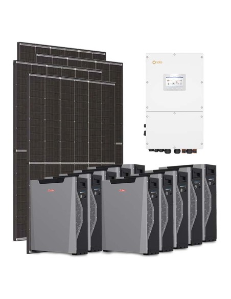 Three-phase photovoltaic kit 51000W 50kW inverter Solis 53.70kWh Weco 5k3 XP lithium battery