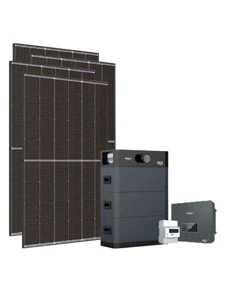 Three-phase photovoltaic kit 20400W 20kW Zucchetti inverter HV SMART 5K 15.36kWh lithium battery