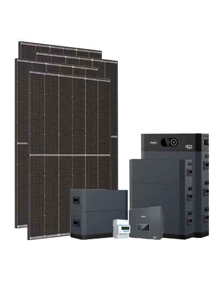 Three-phase photovoltaic kit 20400W 20kW Zucchetti inverter HV SMART 5K 40.96kWh lithium battery