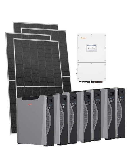 Trifase: vendita all'ingrosso Kit fotovoltaico trifase 52080W inverter 50kW Solis batteria al litio 37.59kWh Weco 5k3 XP