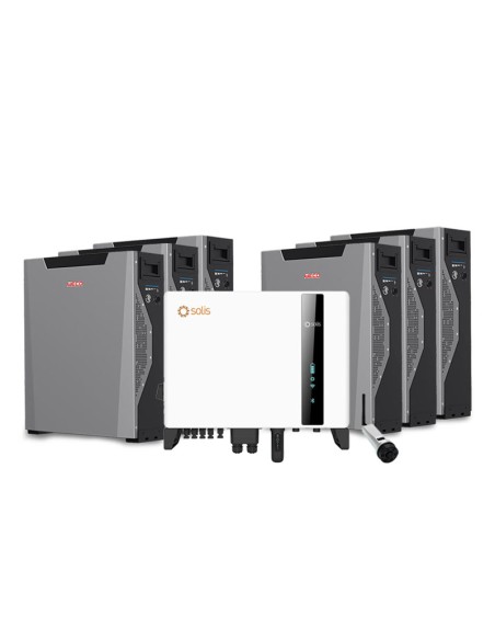 Sistema di accumulo trifase inverter 6kW Solis batteria al litio 32.22kWh Weco 5k3 XP