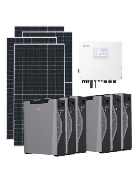 Three-phase photovoltaic kit 12870W 12kW inverter 32.22kWh Weco 5k3 XP lithium battery Solis
