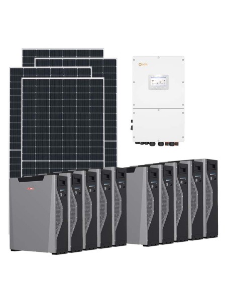 Three-phase photovoltaic kit 50310W 50kW inverter 64.4kWh Weco 5k3 XP lithium battery Solis