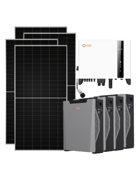 Three-phase photovoltaic kit 5900W 5kW Solis inverter Weco 5k3 XP 21.48kWh lithium battery