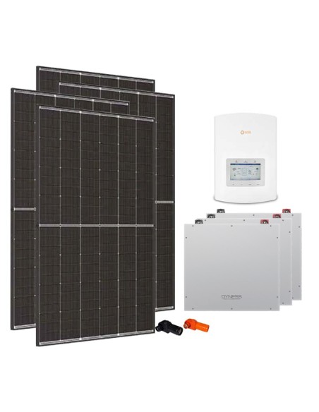 Monofase: vendita all'ingrosso Kit fotovoltaico monofase 5460W inverter 5kW Solis batteria al litio 15.36kWh Dyness DL5.0C