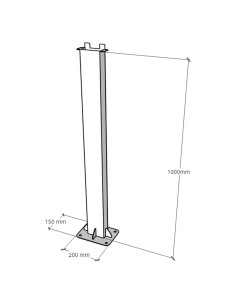 ZCS Azzurro metal support for mounting 7KW charging station - ZVA-PILLAR-7K