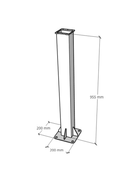 ZCS Azzurro metal support for mounting 22KW charging station - ZVA-PILLAR-22K