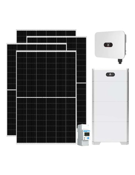 Monofase: vendita all'ingrosso Kit fotovoltaico monofase 5005W inverter 4.6kW Huawei batteria al litio 15kWh LUNA2000
