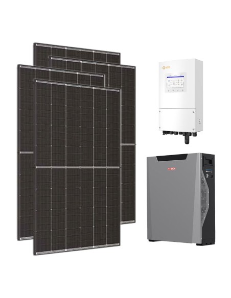 Monofase: vendita all'ingrosso Kit fotovoltaico monofase 8080W inverter 8kW batteria al litio 5.3kWh Weco 5k3 XP Solis