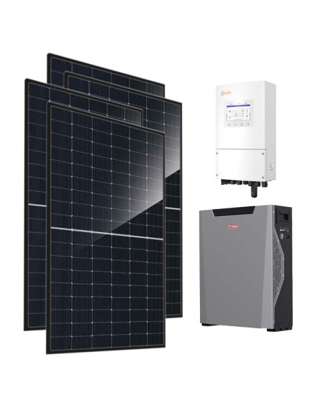 Monofase: vendita all'ingrosso Kit fotovoltaico monofase 8280W inverter 8kW batteria al litio 5.3kWh Weco 5k3 XP Solis