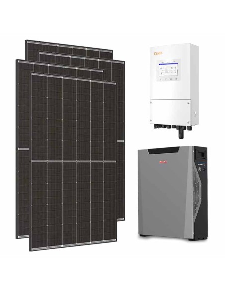 Monofase: vendita all'ingrosso Kit fotovoltaico monofase 8160W inverter 8kW batteria al litio 5.3kWh Weco 5k3 XP Solis