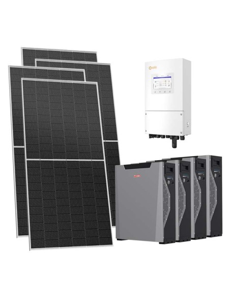 Single-phase photovoltaic kit 8680W 8kW inverter 21.4kWh Weco 5k3 XP lithium battery Solis